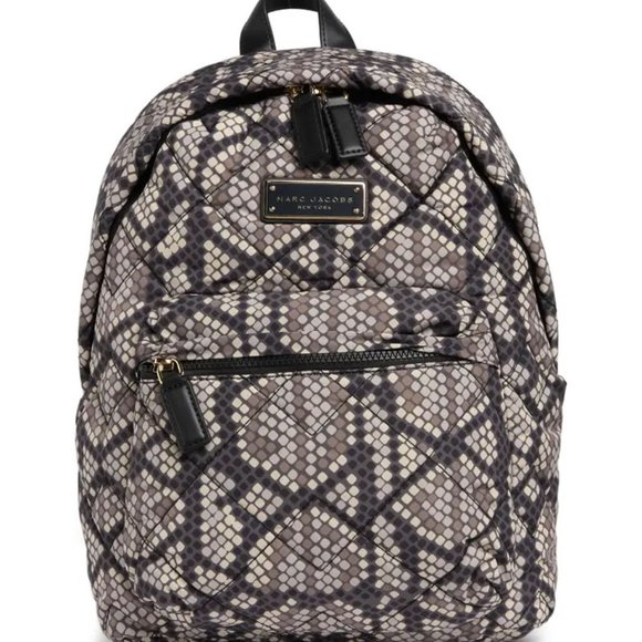 MARC JACOBS Quilted Nylon Printed Backpack